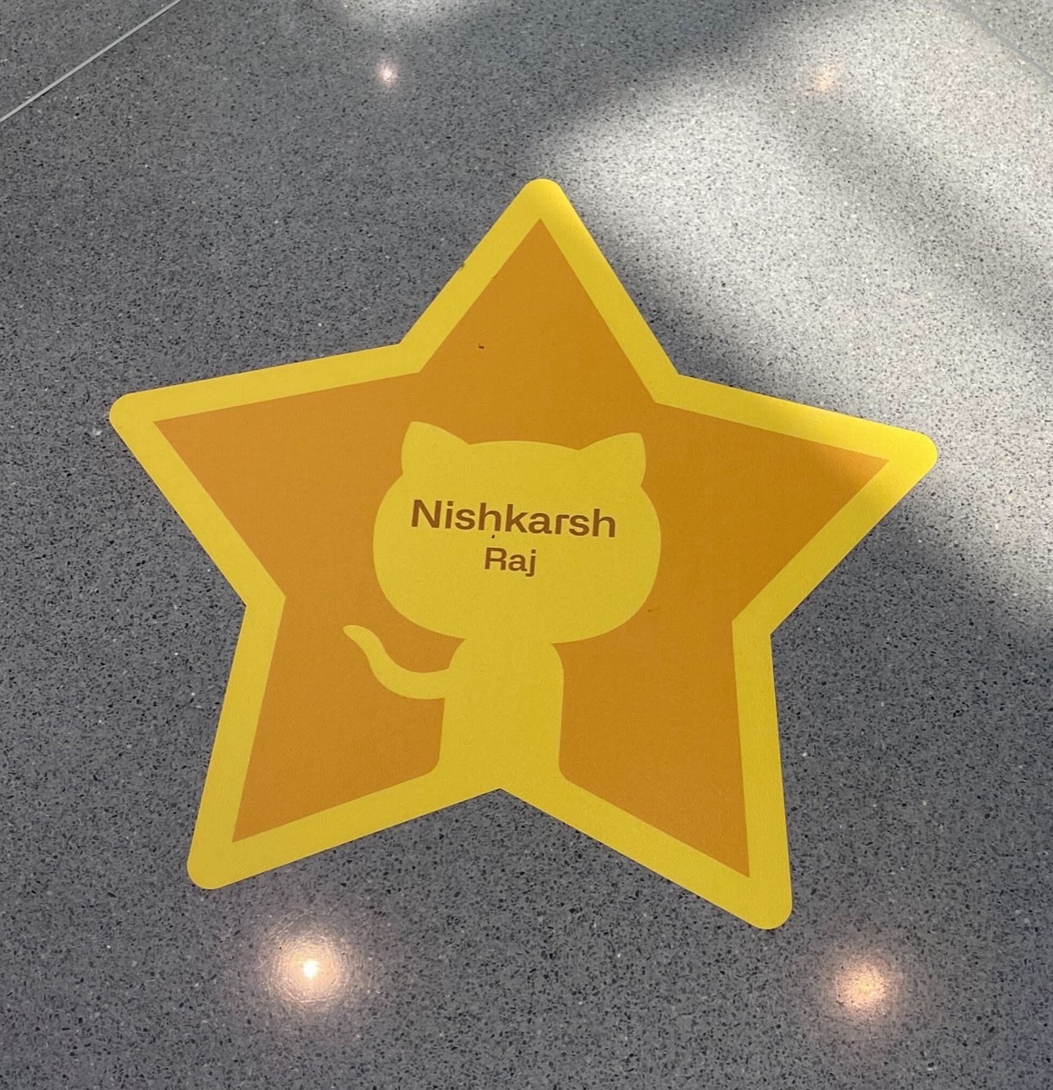 GitHub Stars Walk of Fame - floor star with Nishkarsh Raj name